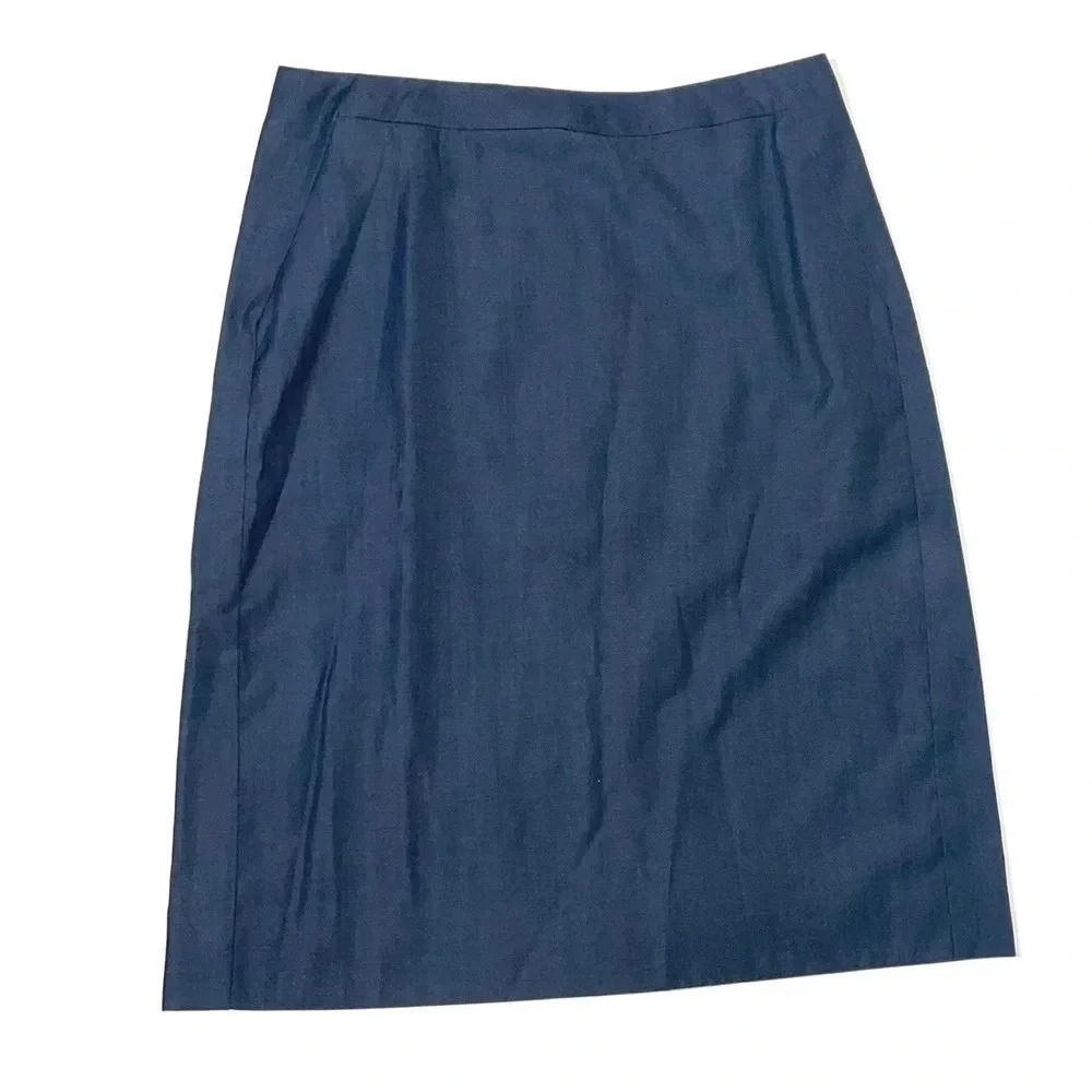 J. Crew Navy Blue Wool Blend Skirt Size 6